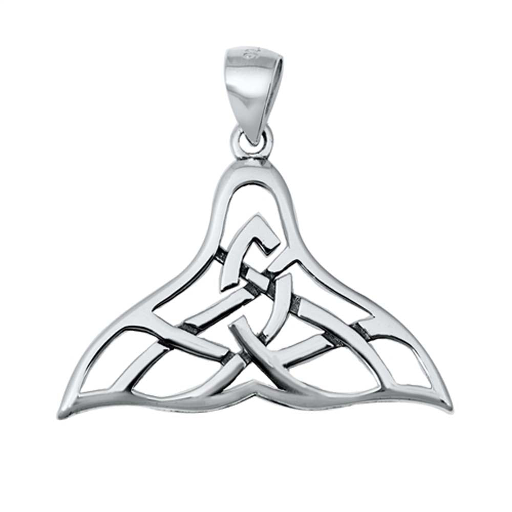 Sterling Silver Whale Tail Plain Pendant