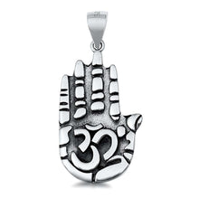 Load image into Gallery viewer, Sterling Silver Om Hamsa Plain Pendant