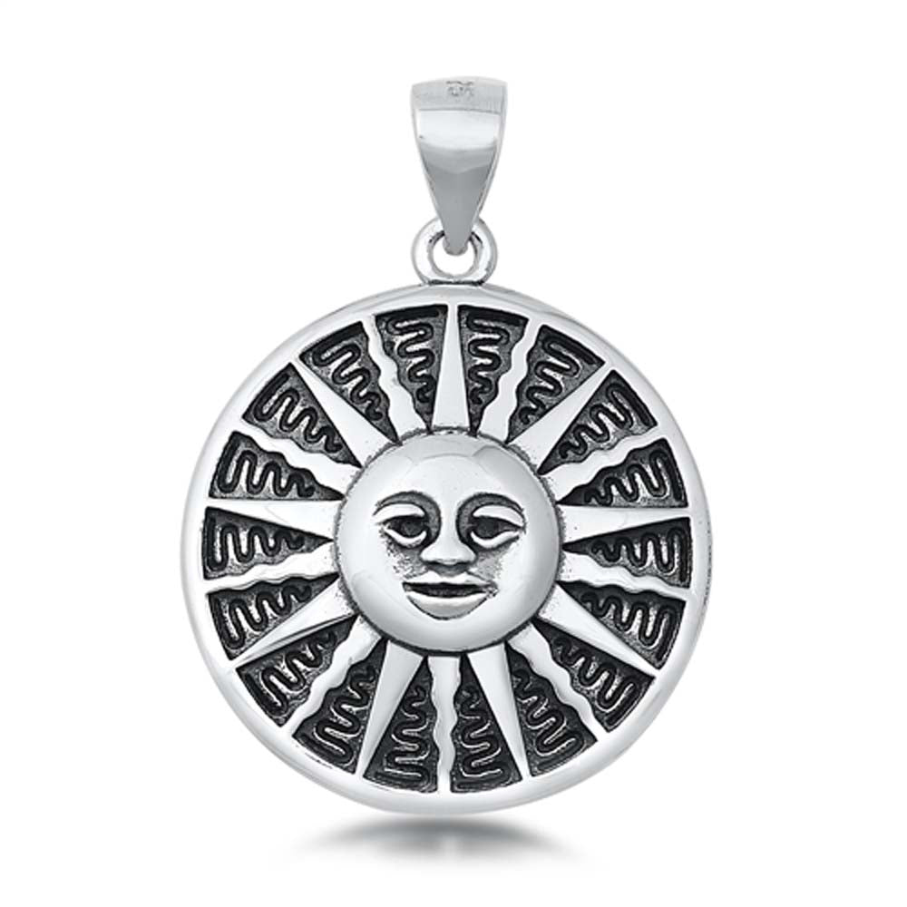 Sterling Silver Sun Plain Pendant