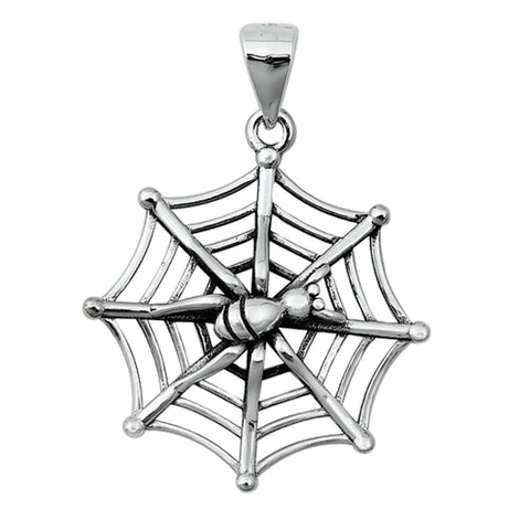 Sterling Silver Spiderweb Plain Pendant