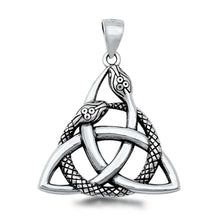 Load image into Gallery viewer, Sterling Silver Celtic Snake Plain Pendant