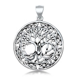 Sterling Silver Tree of Life w/ Roots Plain Pendant