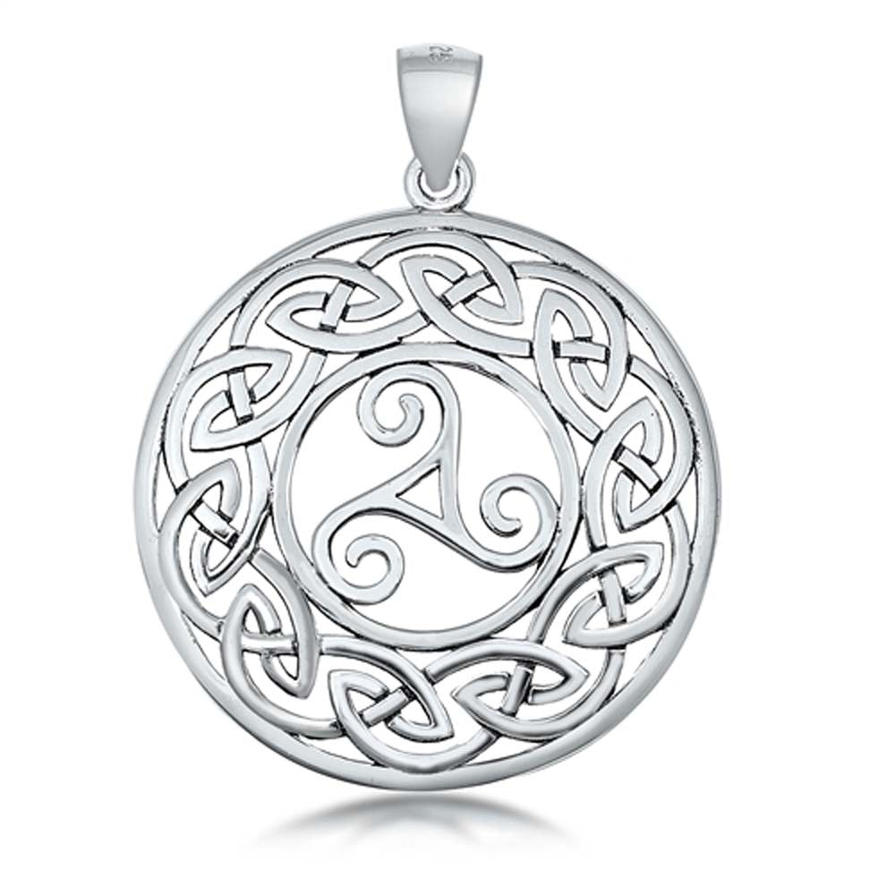 Sterling Silver Triskelion Plain Pendant