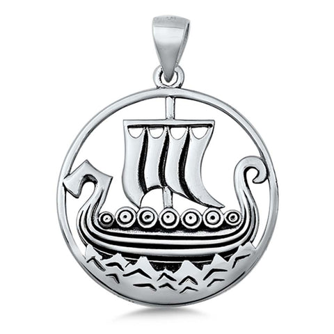 Sterling Silver Sailboat Plain Pendant