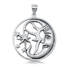 Load image into Gallery viewer, Sterling Silver Smiling Moon Plain Pendant