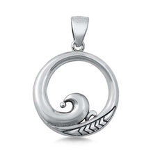 Load image into Gallery viewer, Sterling Silver Circle Wave Plain Pendant