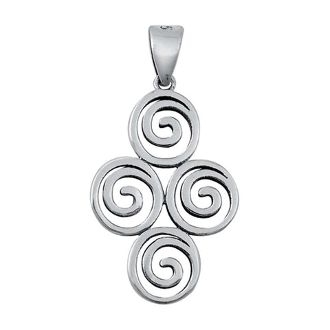 Sterling Silver Swirls Plain Pendant