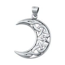 Load image into Gallery viewer, Sterling Silver Celtic Crescent Moon Plain Pendant