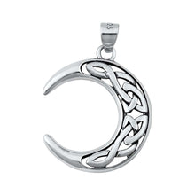 Load image into Gallery viewer, Sterling Silver Celtic Crescent Moon Plain Pendant