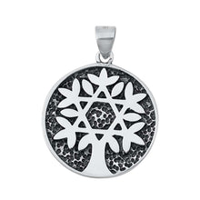 Load image into Gallery viewer, Sterling Silver Jewish Star Tree Plain Pendant