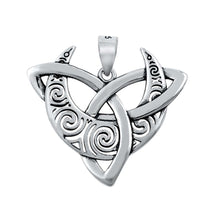 Load image into Gallery viewer, Sterling Silver Triskelion Moon Plain Pendant