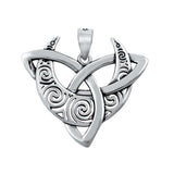 Sterling Silver Triskelion Moon Plain Pendant