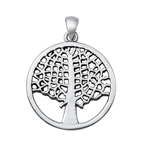 Sterling Silver Tree of Life Plain Pendant