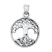 Load image into Gallery viewer, Sterling Silver Tree  w/ Roots Plain Pendant