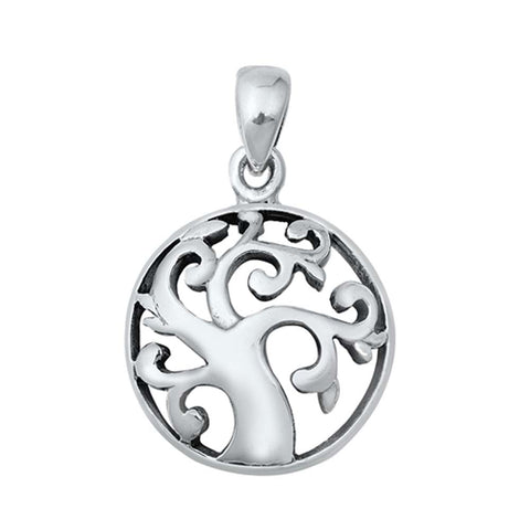 Sterling Silver Tree Plain Pendant