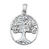 Sterling Silver Tree of Life Plain Pendant