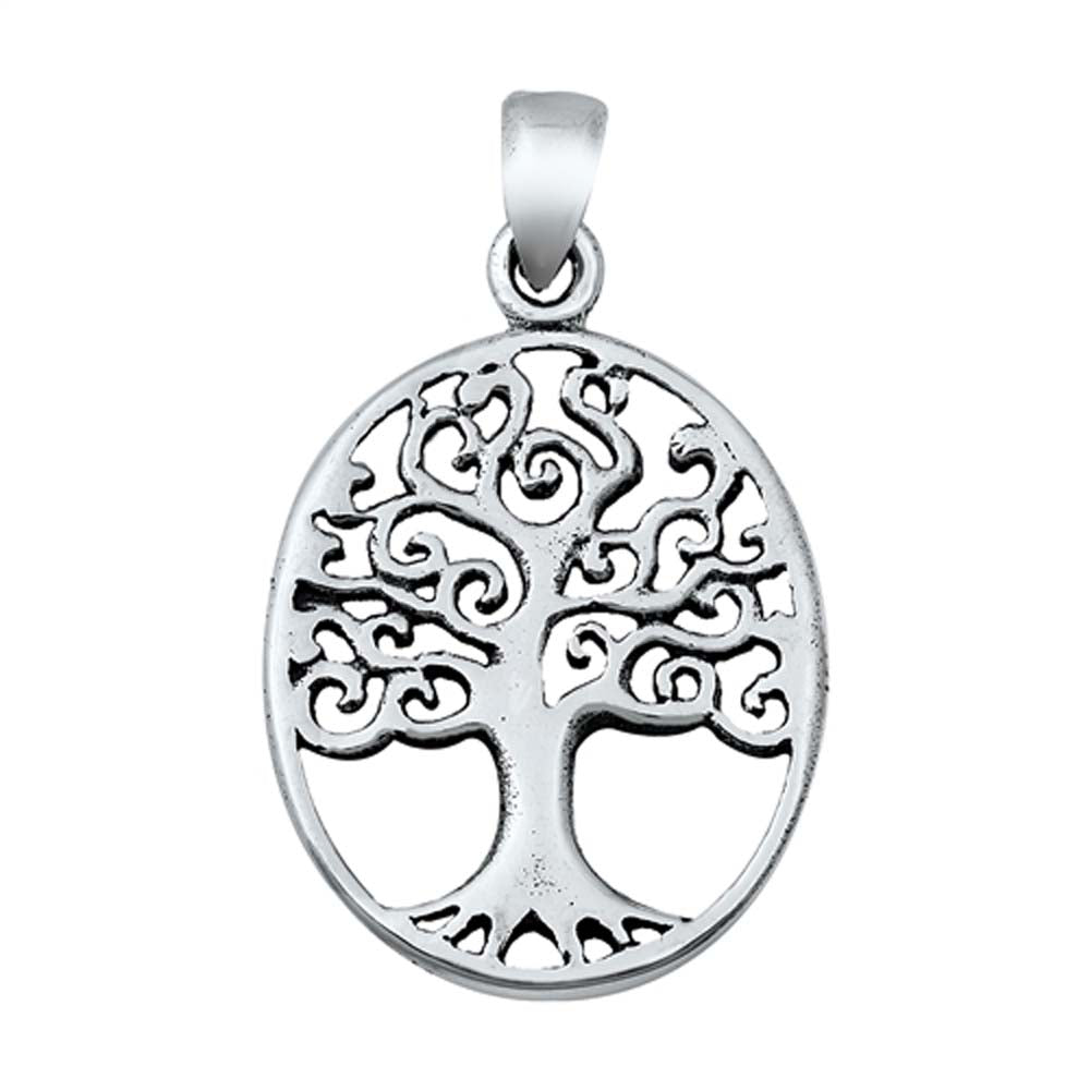 Sterling Silver Tree of Life Plain Pendant