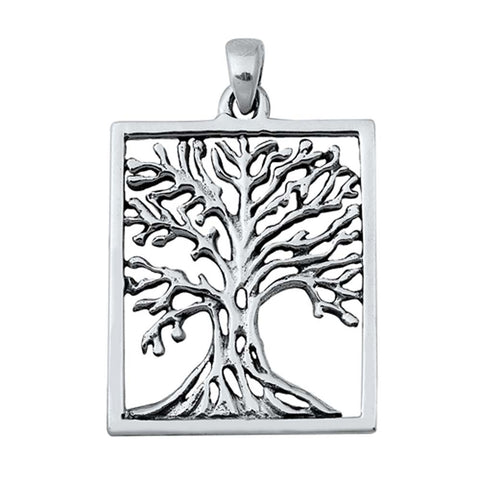 Sterling Silver Tree Plain Pendant