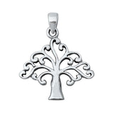 Sterling Silver Tree Plain Pendant