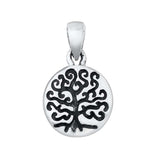 Sterling Silver Tree w/ Roots Plain Pendant