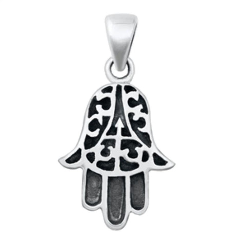 Sterling Silver Hamsa Plain Pendant