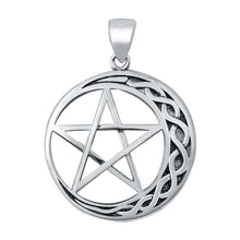 Load image into Gallery viewer, Sterling Silver Celtic Moon and Star Pendant