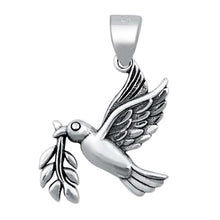 Load image into Gallery viewer, Sterling Silver Dove with Olive Branch Pendant