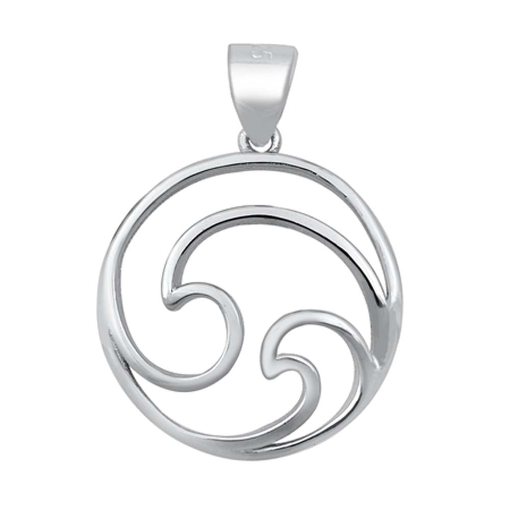 Sterling Silver Wave Pendant