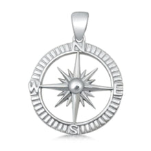 Load image into Gallery viewer, Sterling Silver Compass Plain Pendant - silverdepot