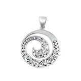 Sterling Silver Oxidized Filigree Spiral Pendant