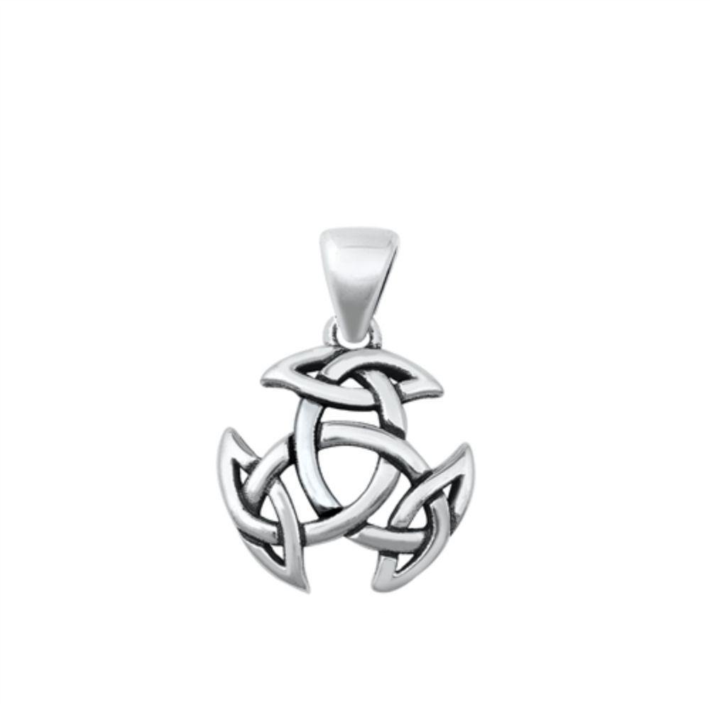 Sterling Silver Oxidized Celtic Symbol Pendant - silverdepot