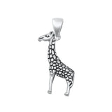 Sterling Silver Oxidized Giraffe Pendant