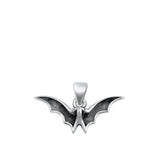 Sterling Silver Oxidized Bat Pendant