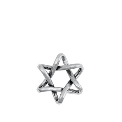Sterling Silver Oxidized Star Pendant - silverdepot