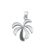 Sterling Silver Oxidized Palm Trees Pendant