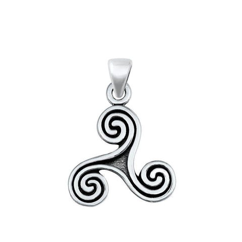 Sterling Silver Oxidized Triskele Pendant