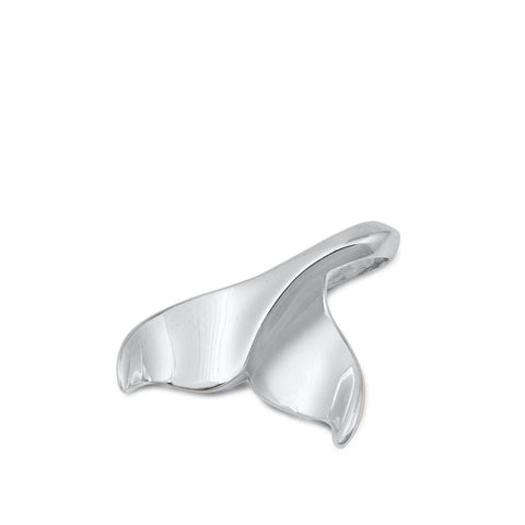 Sterling Silver Oxidized Whale Tail Pendant