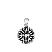 Load image into Gallery viewer, Sterling Silver Oxidized Compass Pendant - silverdepot