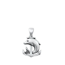 Load image into Gallery viewer, Sterling Silver Dolphin and Anchor Pendant - silverdepot