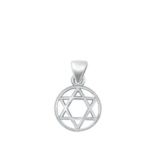 Load image into Gallery viewer, Sterling Silver Oxidized Jewish Star Pendant - silverdepot