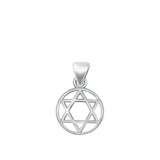 Sterling Silver Oxidized Jewish Star Pendant