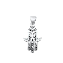 Load image into Gallery viewer, Sterling Silver Oxidized Hamsa Pendant - silverdepot