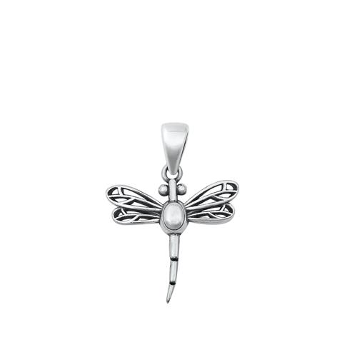 Sterling Silver Oxidized Dragonfly Pendant