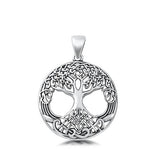 Sterling Silver Oxidized Tree of Life Pendant