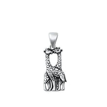 Load image into Gallery viewer, Sterling Silver Oxidized Giraffes Pendant