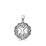 Sterling Silver Oxidized Celtic and Tree Pendant