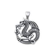 Load image into Gallery viewer, Sterling Silver Oxidized Dragon Pendant