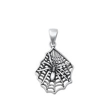 Load image into Gallery viewer, Sterling Silver Oxidized Spiderweb Pendant