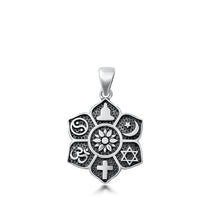 Load image into Gallery viewer, Sterling Silver Oxidized Religious Symbols Pendant
