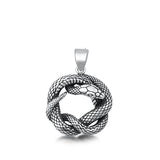 Sterling Silver Oxidized Snake Pendant
